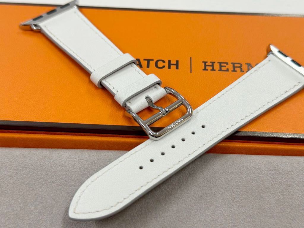 ★即決 未使用 Apple Watch Hermes 41mm 40mm 白 シンプルトゥール レザーストラップ アップルウォッチ レザー エルメス  ホワイト 677