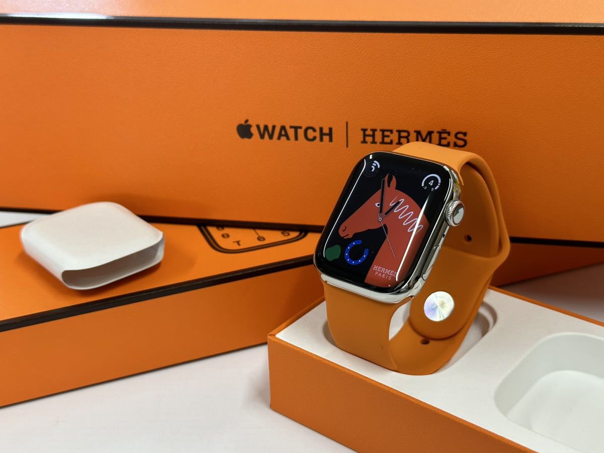 ☆即決 ほぼ未使用 Apple Watch series8 HERMES 45mm アップルウォッチ エルメス GPS+Cellular  シルバーステンレス シリーズ8 590