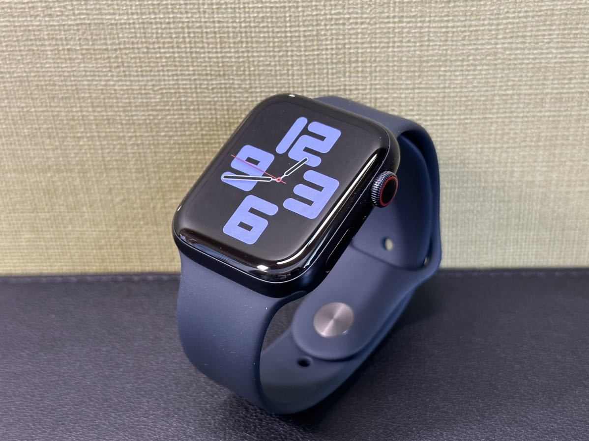 美品 Apple Watch SE2 44mm GPS ミッドナイト 純正バンド-