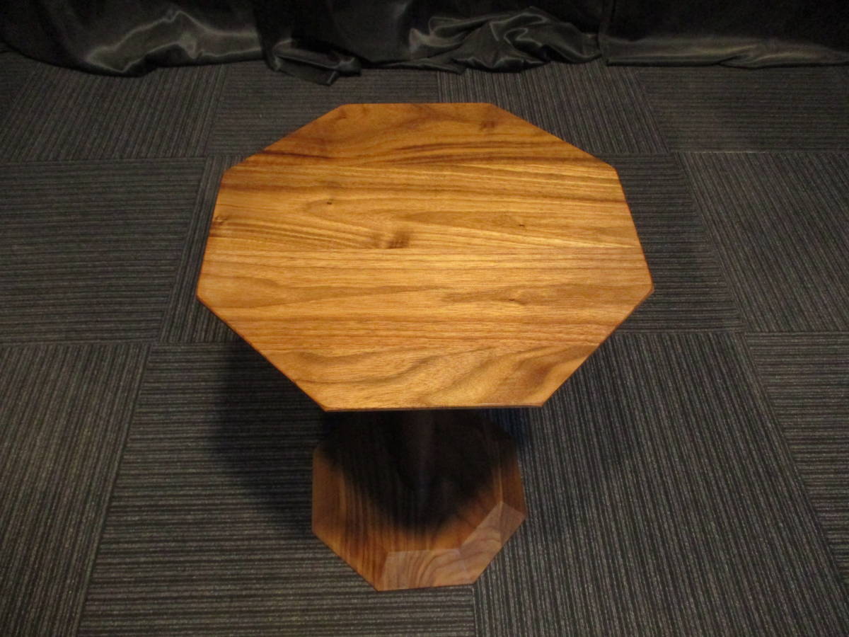 ST01■ ウォールナット サイドテーブル ミニテーブル 八角形テーブル コーヒーテーブル テーブル 無垢