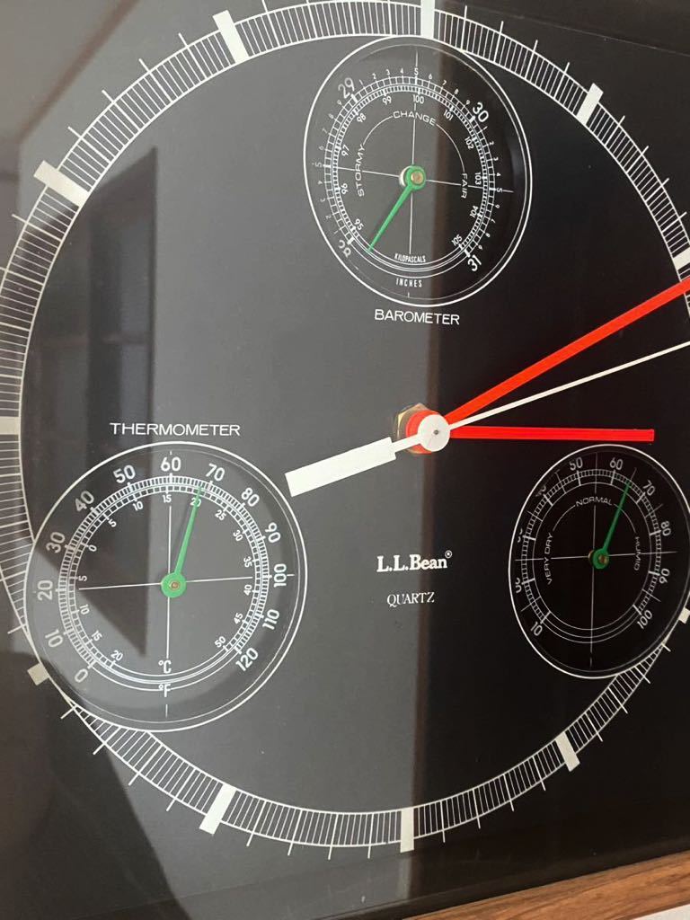 80s エルエルビーン サンビーム ウェザーステーション クロック 掛け時計 ビンテージ L.L.Bean 気圧計 温度計 アンティーク クォーツ