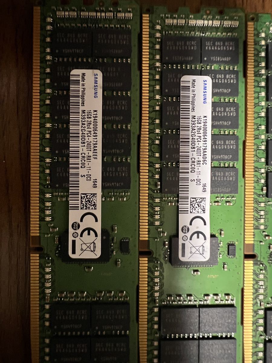  память 16GB×4 листов =64GB DDR4 SAMSUNG рабочее состояние подтверждено.16GB 2R×4 PC4-2400T-RA1-11-DC0