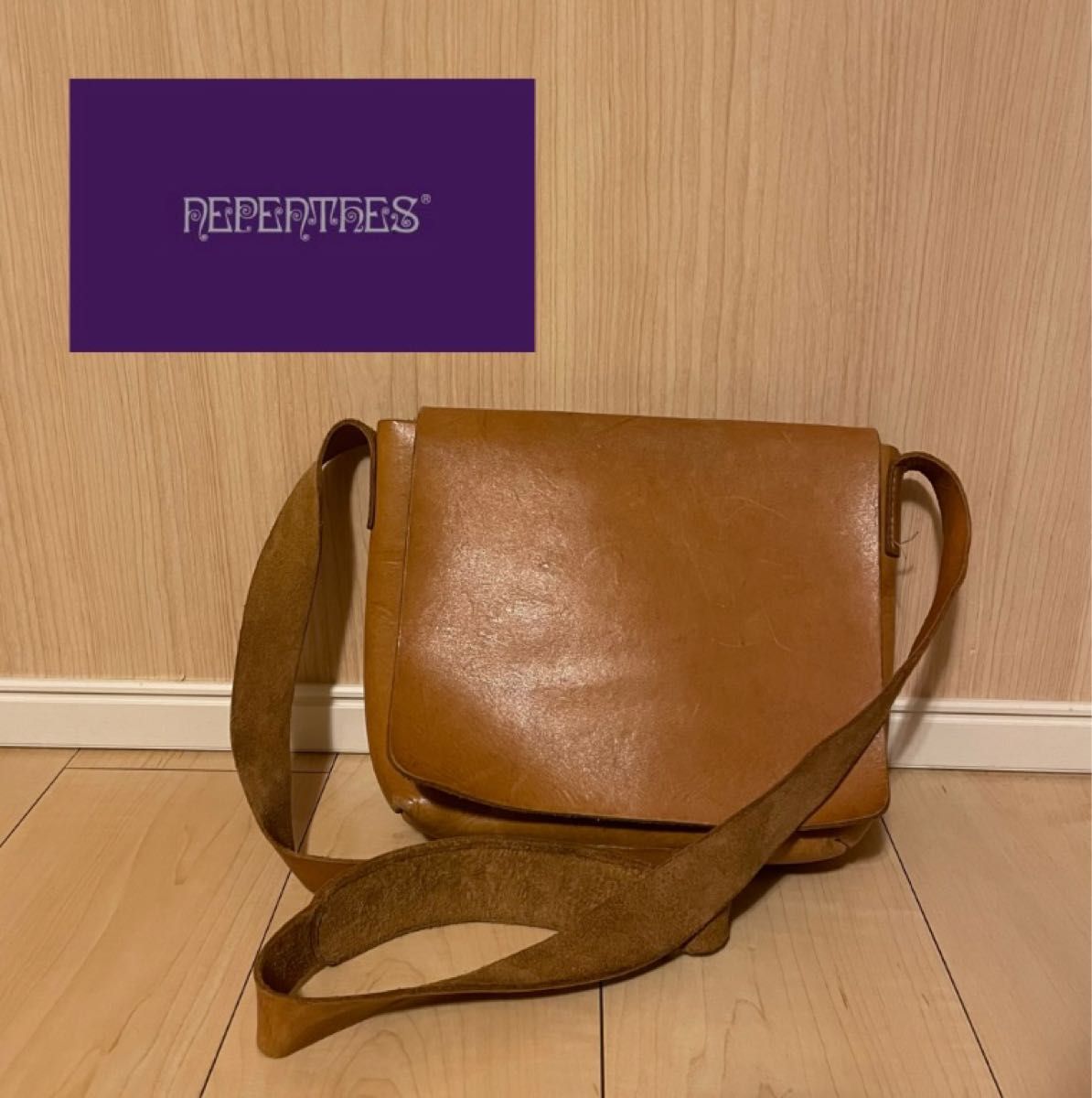 希少!NEPENTHES ネペンテス レザーショルダーバッグ ショルダーバッグ ヴィンテージ レザーショルダー 本革 USA製