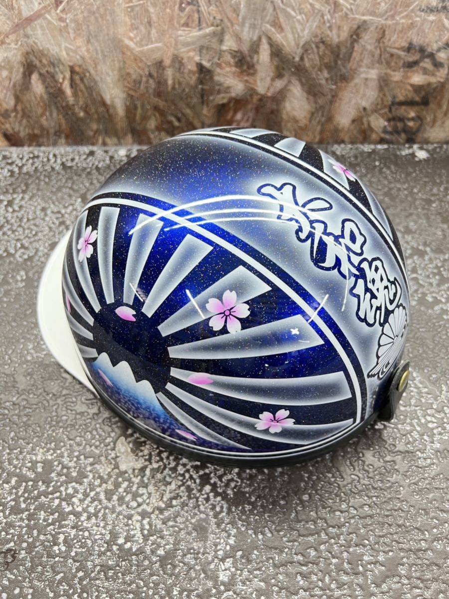 新品 送料無料 カスタムコルク半 富士日章 青ラメラップ塗装 白ボカシ