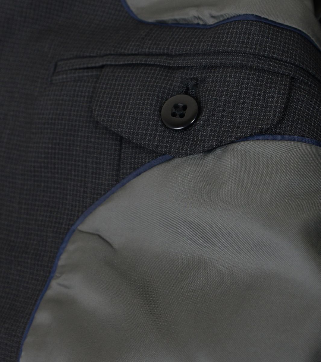 ●バンVAN BROTHERS紳士ツーパンツスーツ(A5,濃灰・マイクロ格子柄,A-U501502,ワンタック)新品_画像9