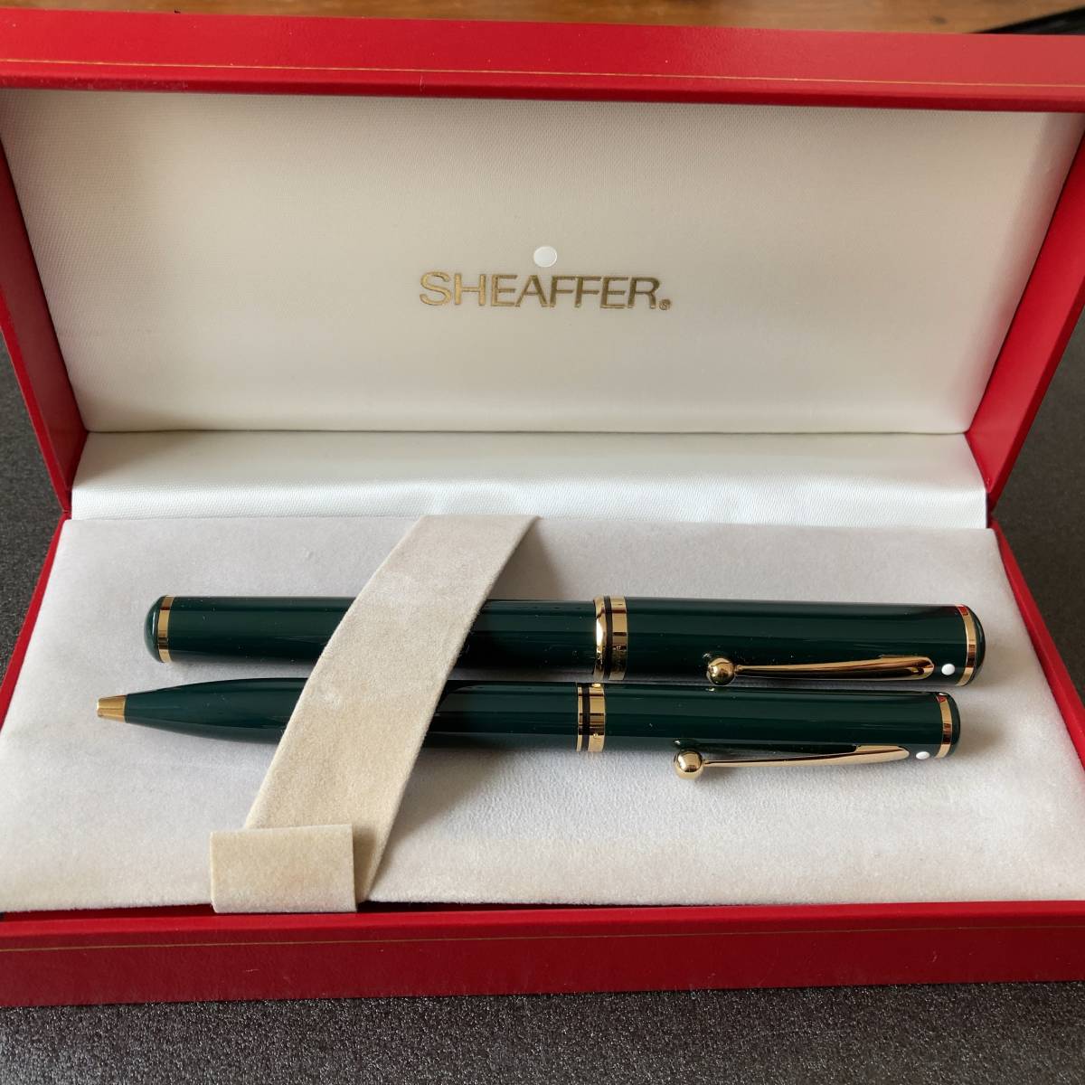 SHEAFFER シェーファー 万年筆/ボールペン　18ｋ750　インク、ケース付属　 グリーン　ペン先 Ｓ~Ｍ_画像8