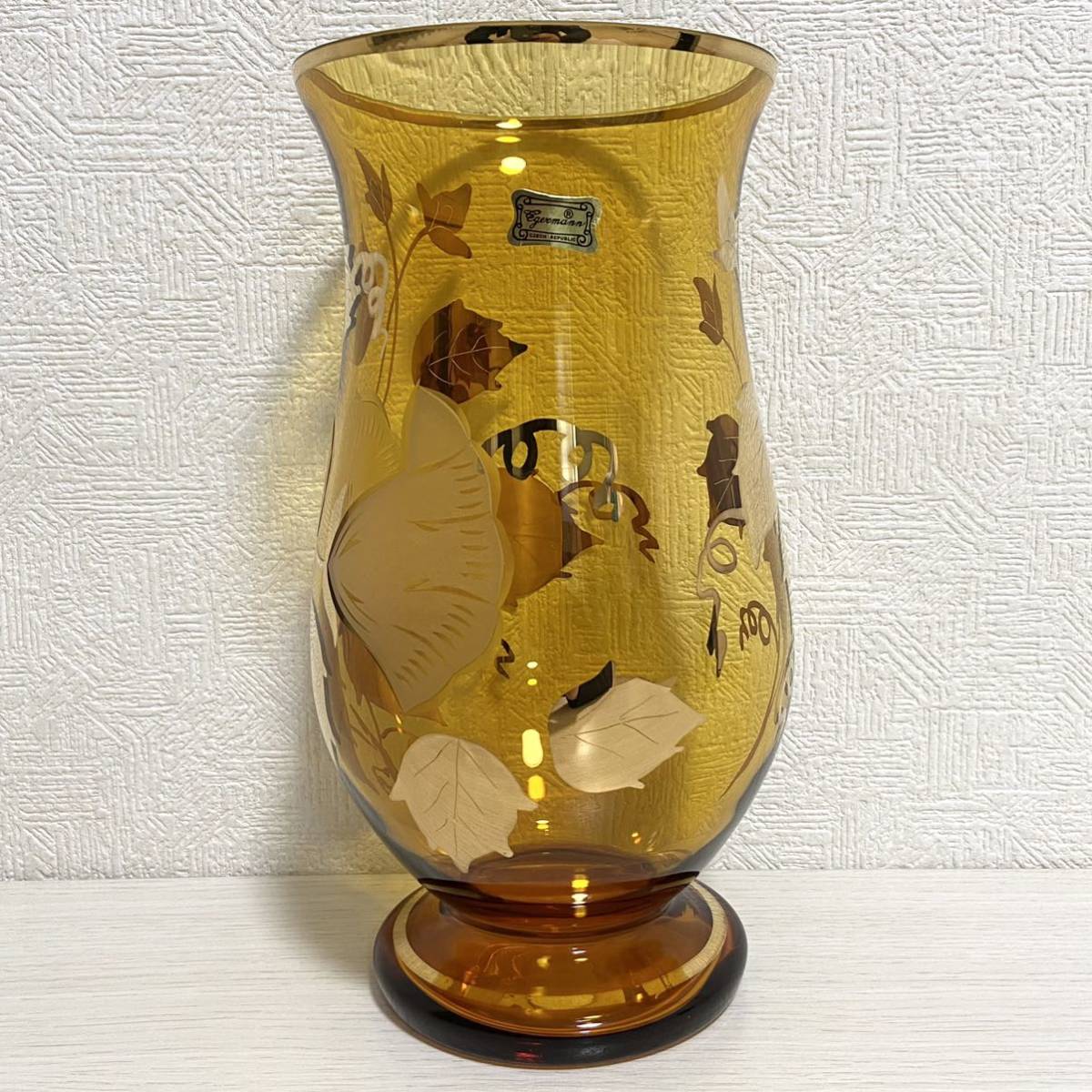 サイズ交換ＯＫ】 チェコ共和国 ボヘミア 花瓶 金彩 エーゲルマン