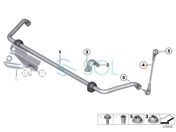 BMW F30 F31 F34 F32 F33 F36 フロント スタビリンク 左右共通 320i 328i 335i 420i 428i 435i 31306792211 出荷締切18時の画像3