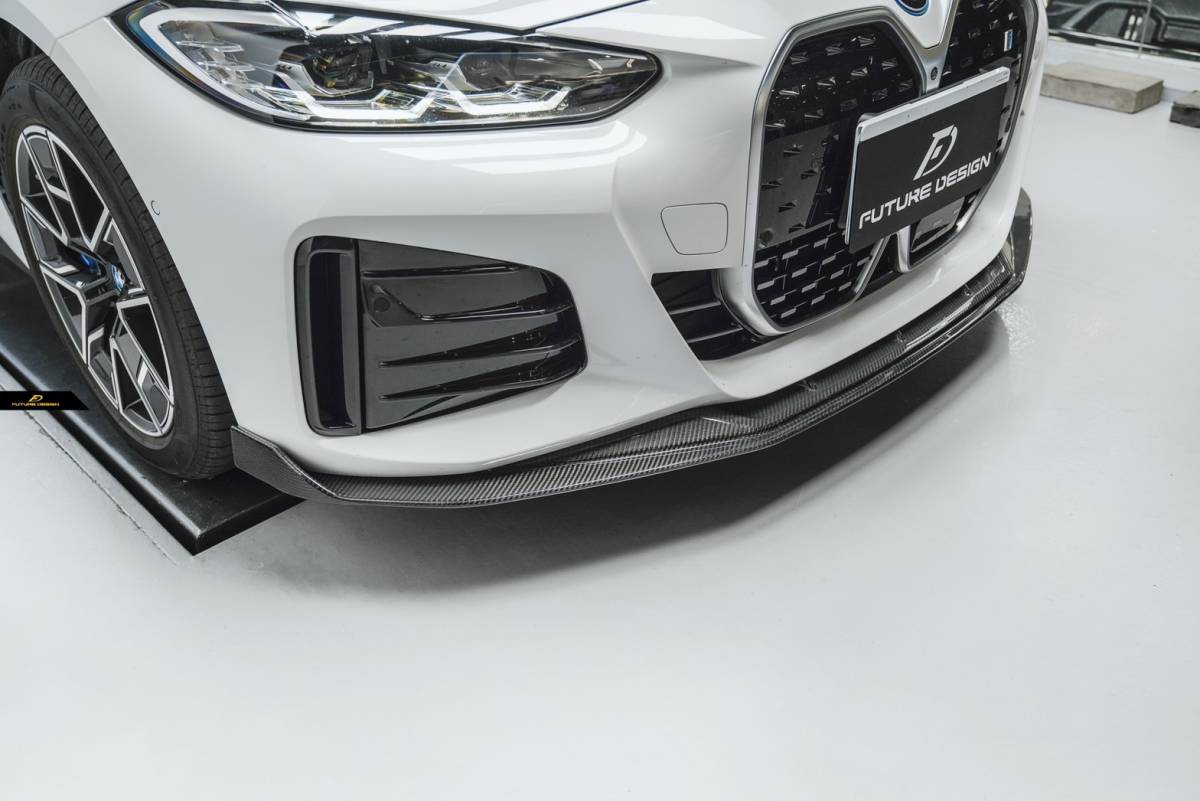 展示品【FUTURE DESIGN】BMW 4シリーズ G26 グランクーペ i4 Mスポーツ フロント用 リップスポイラー 本物DryCarbon ドライカーボン_画像4