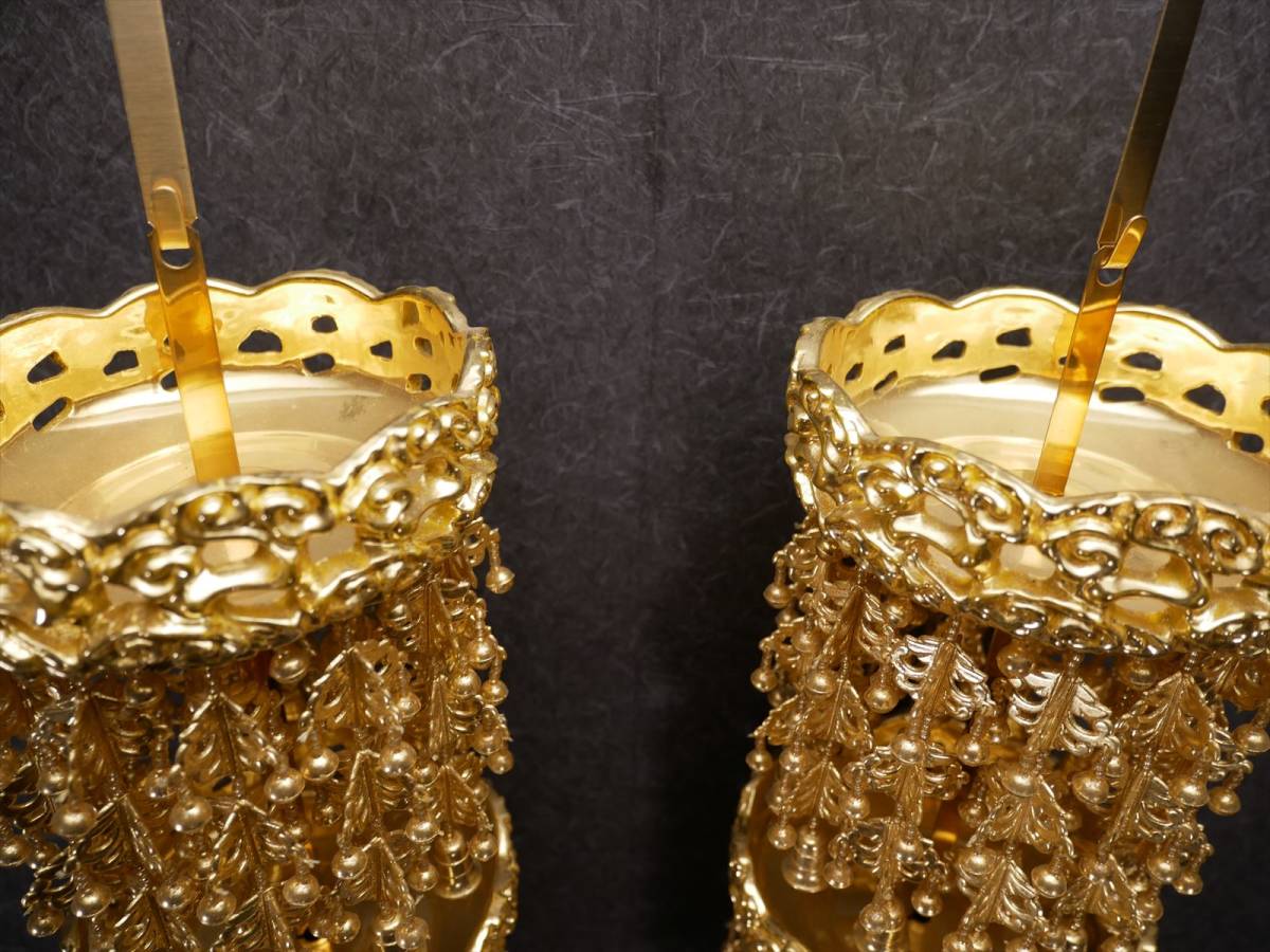 収集品の瓔珞 2重8段12下り 本金箔 状態良好 国産 仏具(A2-4) 4263 M
