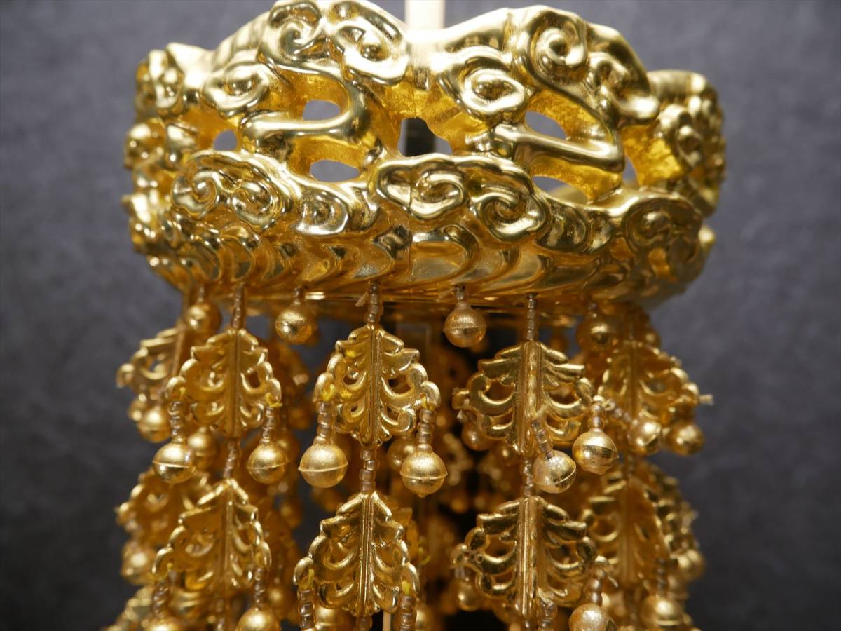 収集品の瓔珞 2重8段12下り 本金箔 状態良好 国産 仏具(E-1) 4264 M