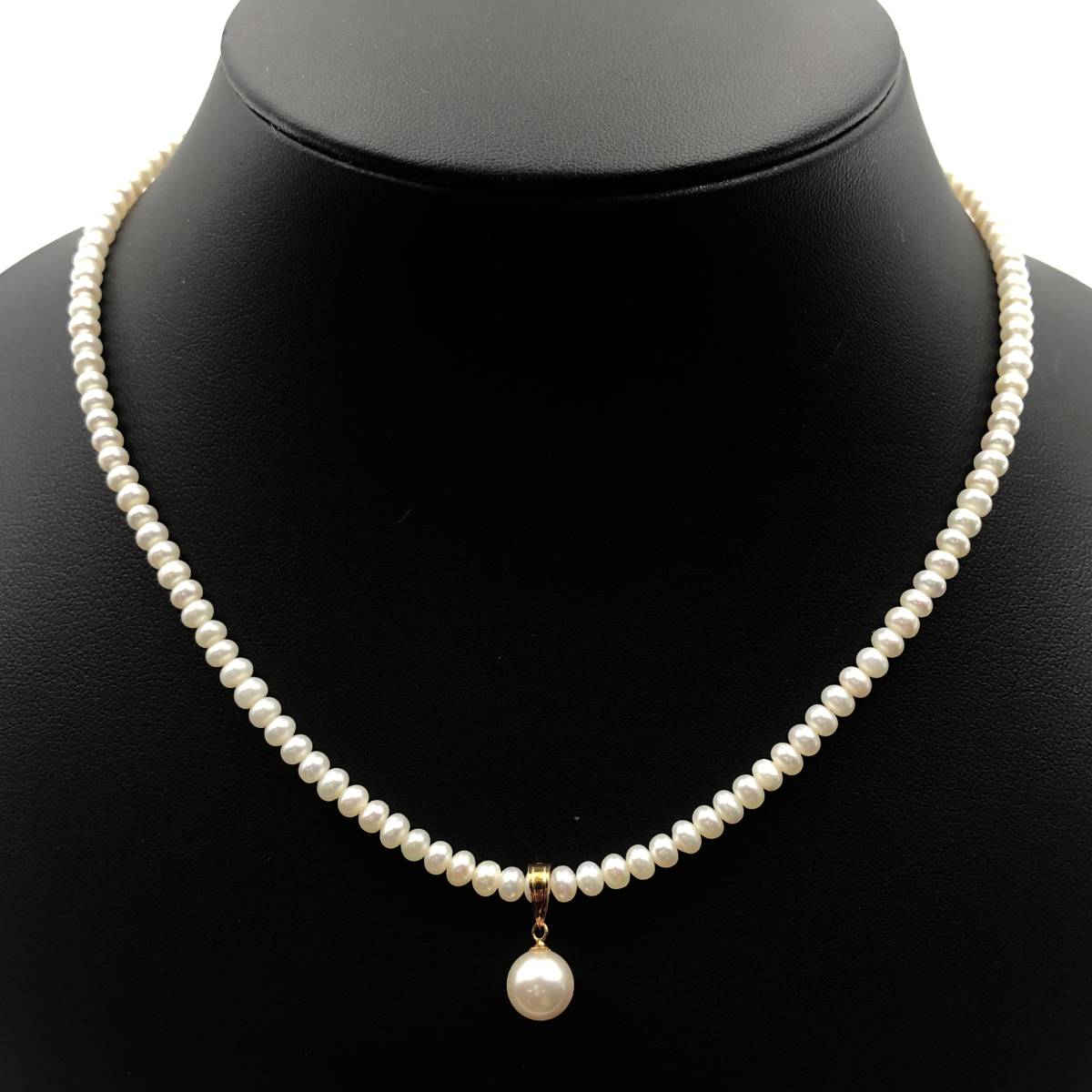 K刻印有 パール ネックレス バロックパール 真珠 全長約cm