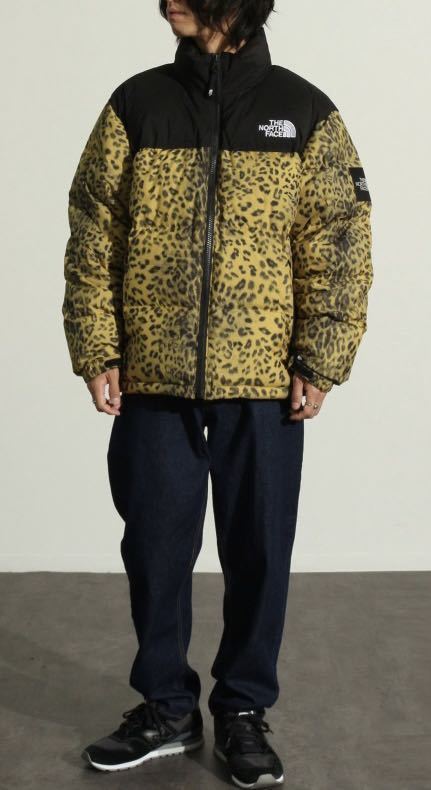 L 日本未入荷 The Norhe Face ザノースフェイス NOVELTY NUPTSE DOWN JACKET ヌプシ ダウン ジャケット Supreme 風 Leopard 豹柄 Yellow黄_画像5