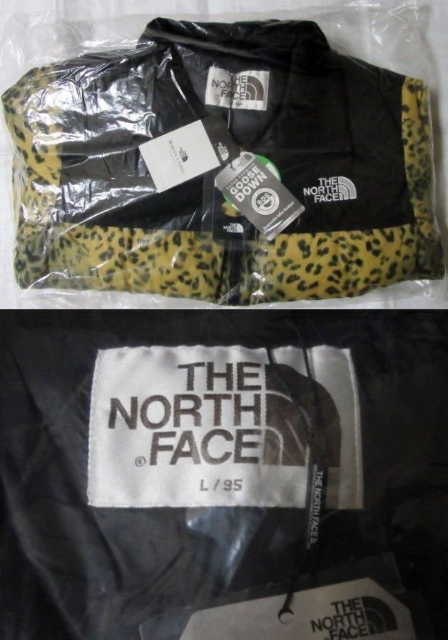 L 日本未入荷 The Norhe Face ザノースフェイス NOVELTY NUPTSE DOWN JACKET ヌプシ ダウン ジャケット Supreme 風 Leopard 豹柄 Yellow黄_画像9