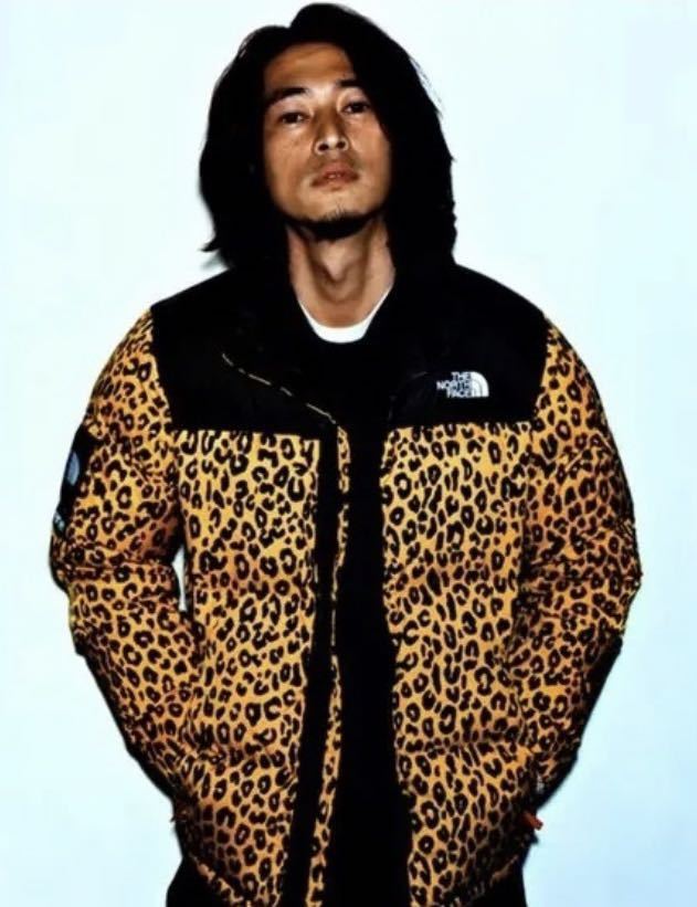 L 日本未入荷 The Norhe Face ザノースフェイス NOVELTY NUPTSE DOWN JACKET ヌプシ ダウン ジャケット Supreme 風 Leopard 豹柄 Yellow黄_画像3