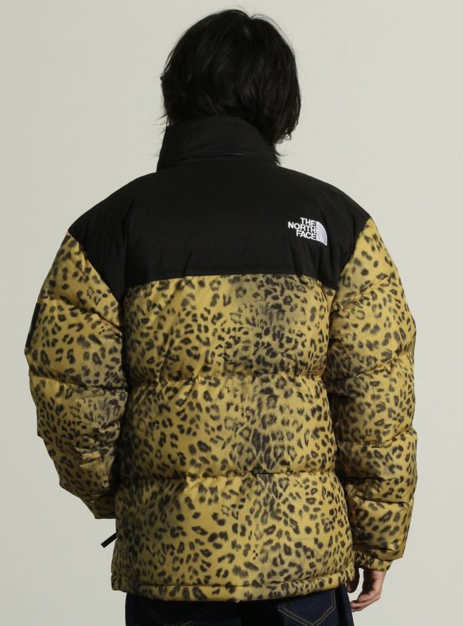 L 日本未入荷 The Norhe Face ザノースフェイス NOVELTY NUPTSE DOWN JACKET ヌプシ ダウン ジャケット Supreme 風 Leopard 豹柄 Yellow黄_画像6