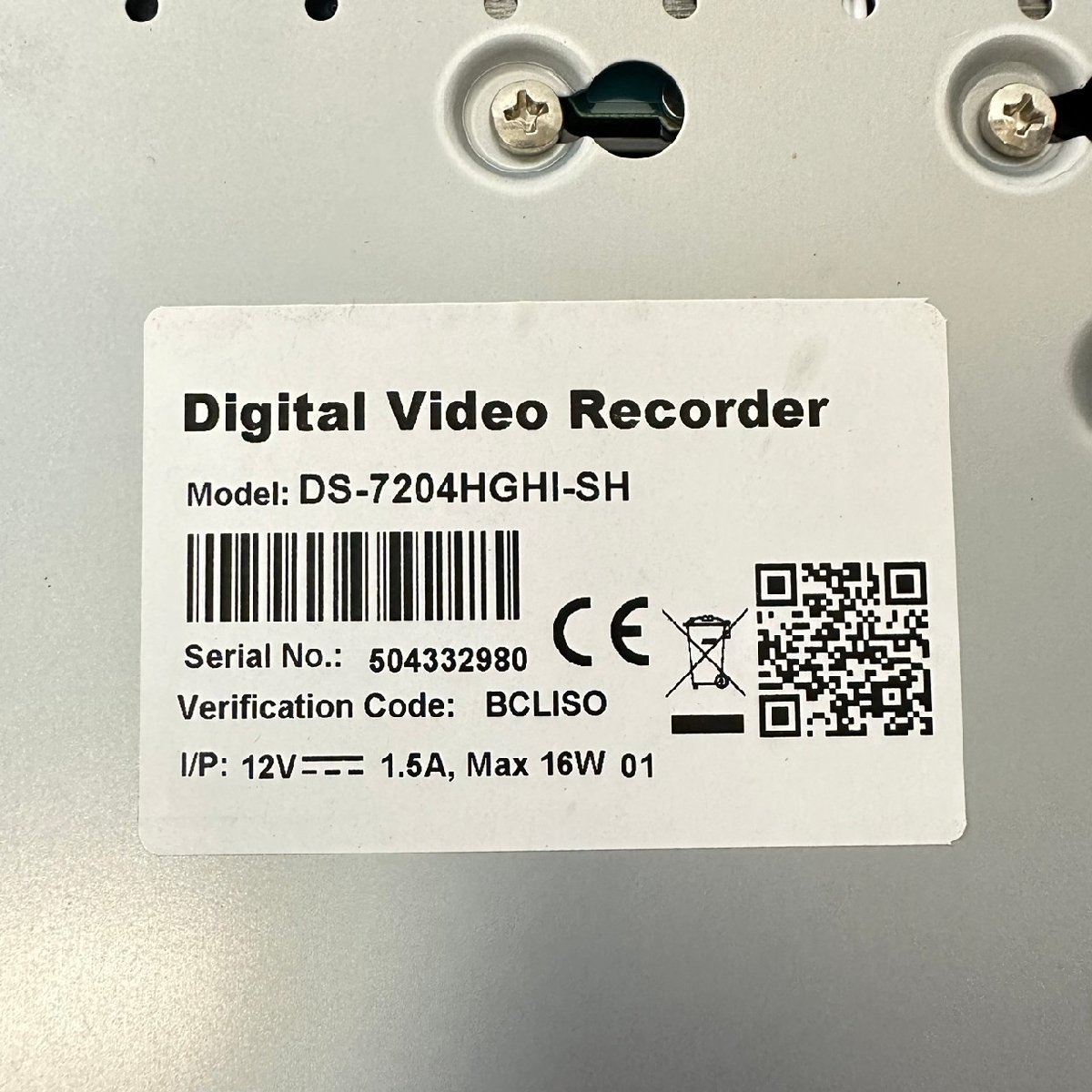デジタルビデオレコーダー DS-7204HGHI-SH 3957の画像6