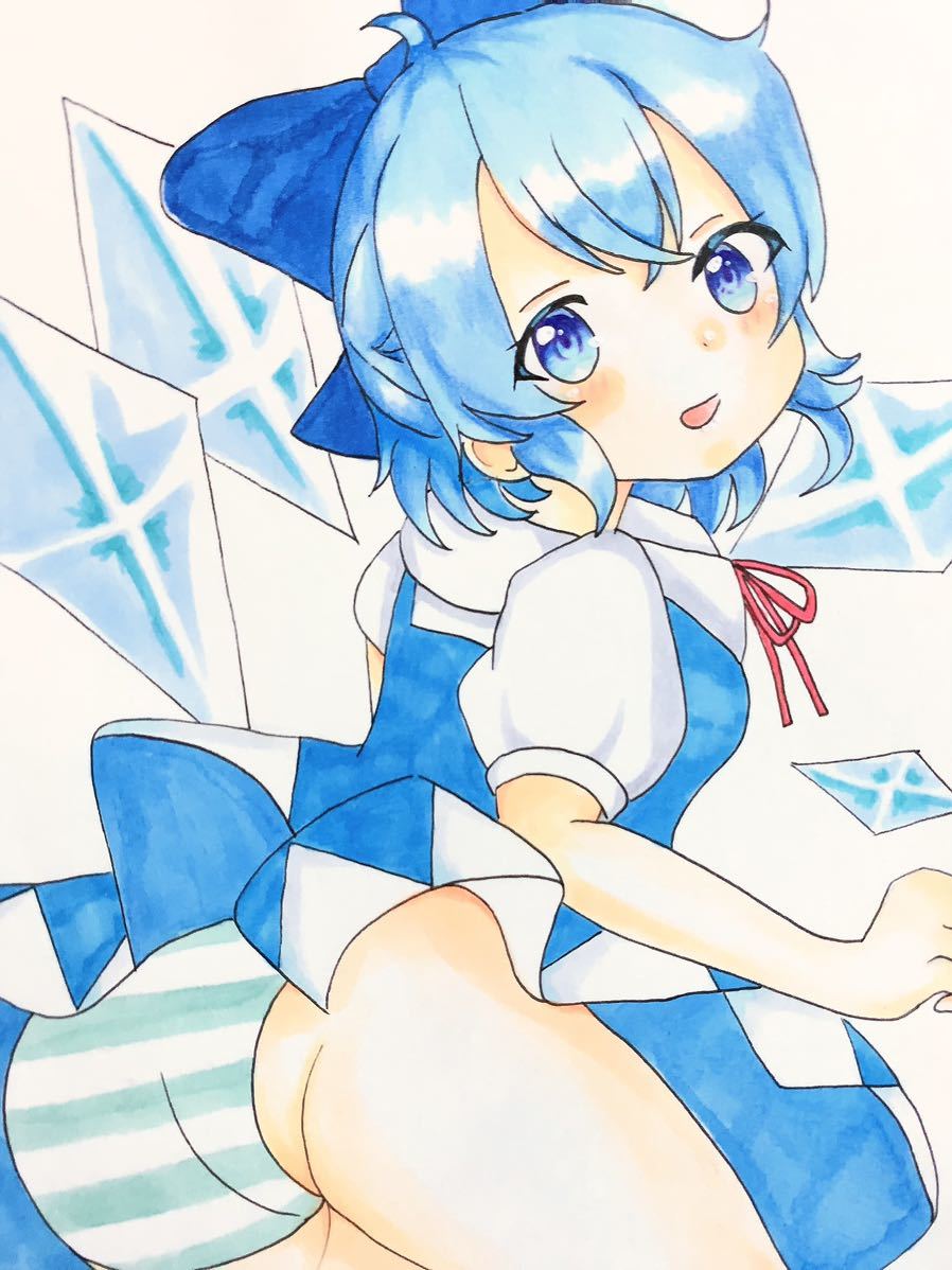 東方 ルーミア 手描きイラスト メガネ 小色紙 通販