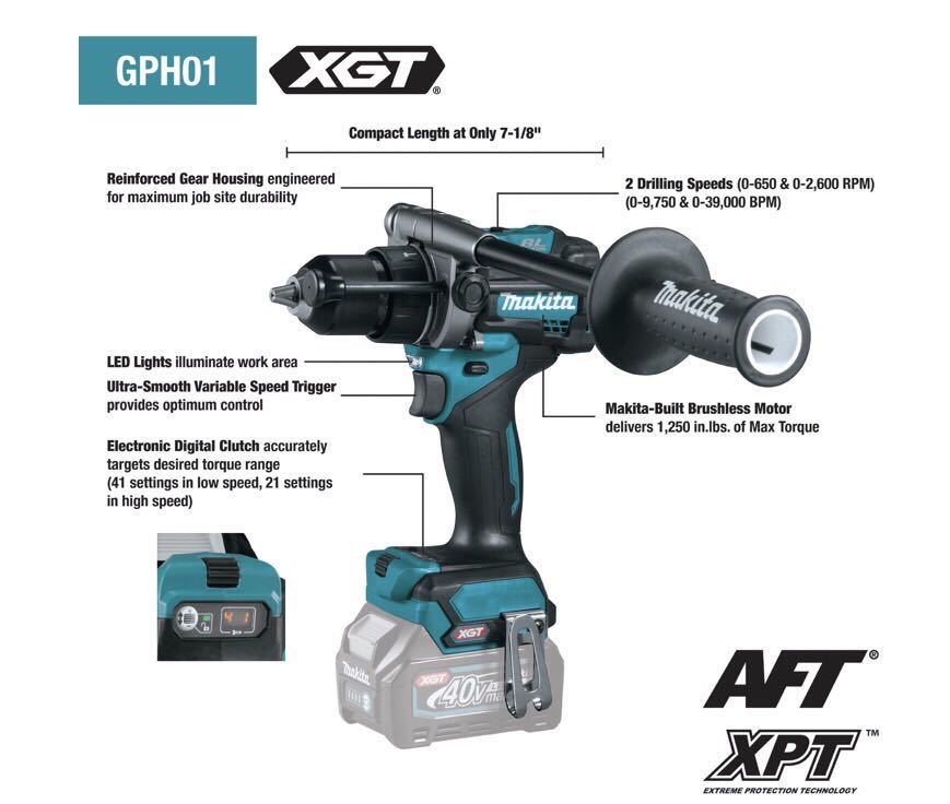 振動ドリルドライバ GPH01 40v 電動工具 | sensi.com.ua
