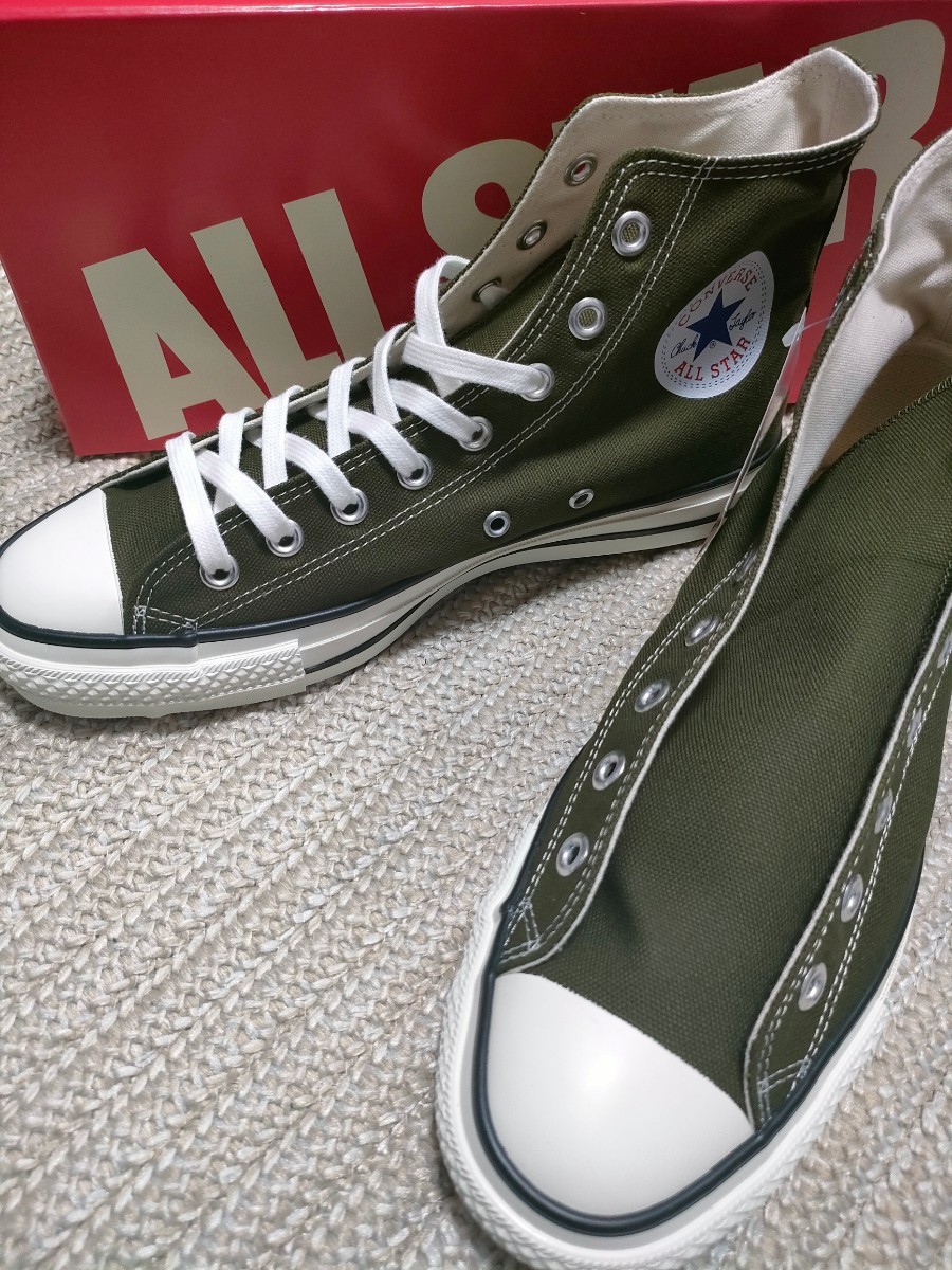 新品 日本製 定価13200 CONVERSE コンバース オールスター J ハイ 27cm US8.5 カーキ オリーブ グリーン MADE IN JAPAN HI ALL STAR_画像1