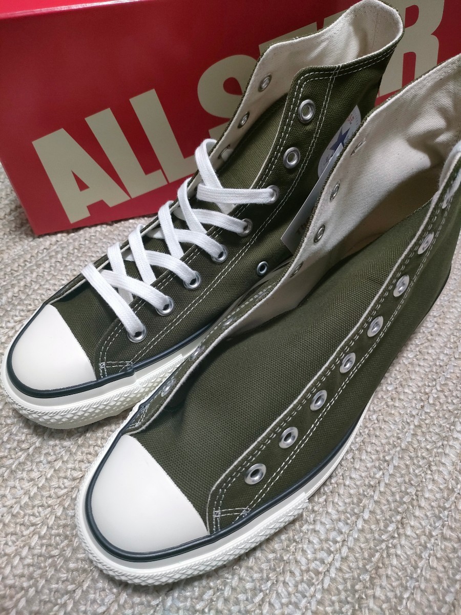 新品 日本製 定価13200 CONVERSE コンバース オールスター J ハイ 27cm US8.5 カーキ オリーブ グリーン MADE IN JAPAN HI ALL STARの画像2