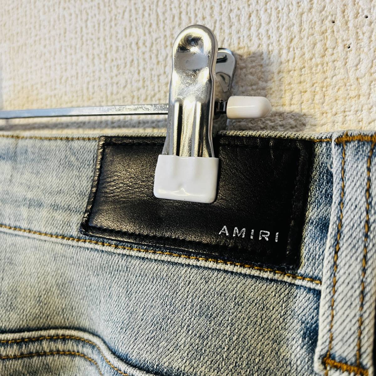 高級素材使用ブランド AMIRI アミリ 34 ラインストレッチパンツ