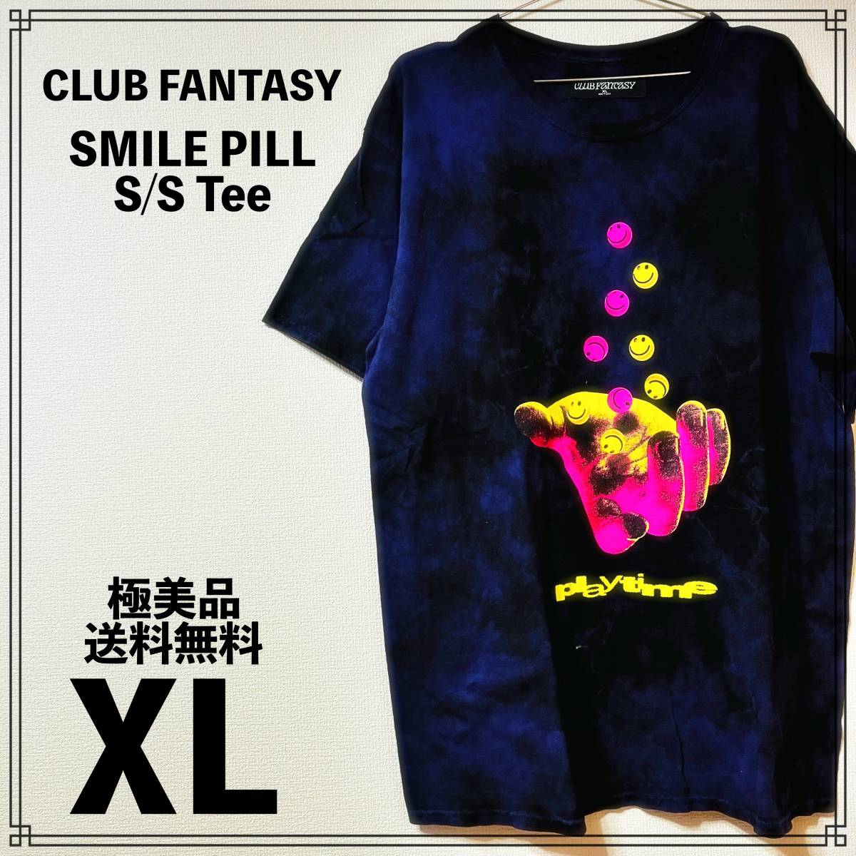 【極美品】CLUB FANTASY Smile Pill Tee XLサイズ クラブ ファンタジー Tシャツ スマイル