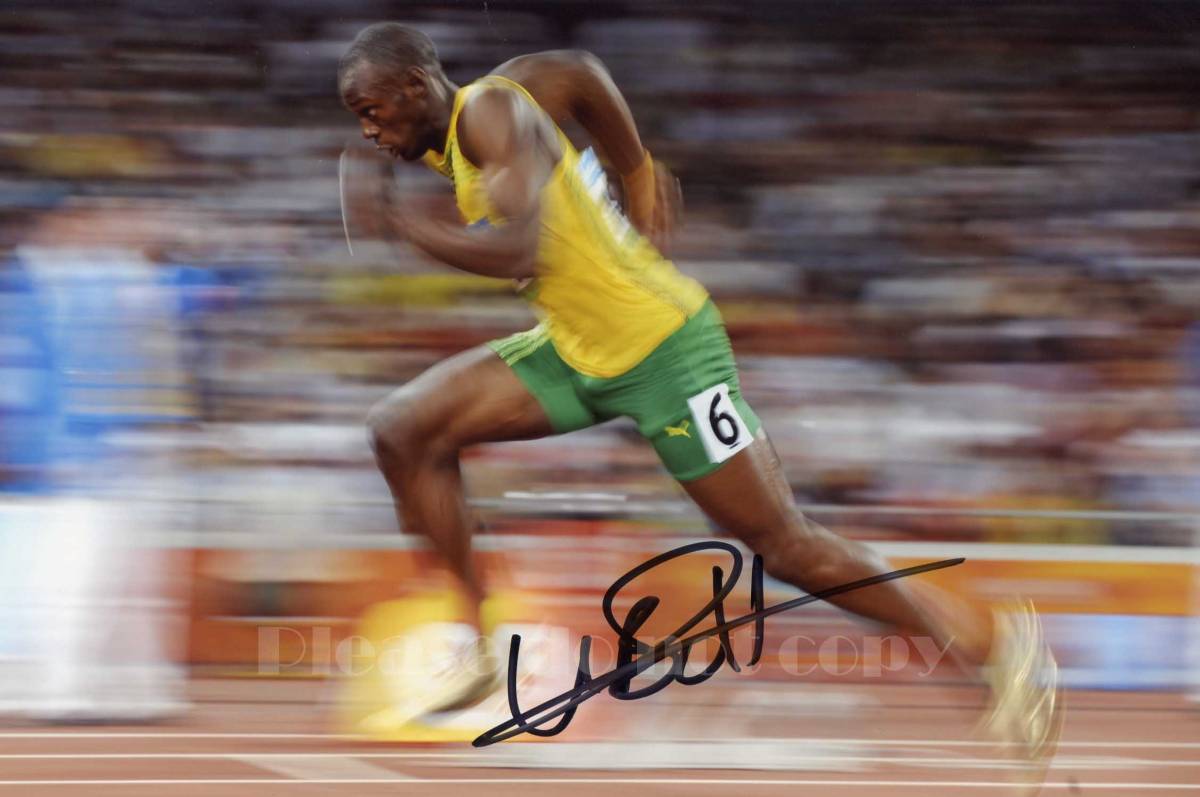 ヤフオク ウサイン ボルト Usain Bolt サイン フォト ヤフオク ウサイン ボルト Usain Bolt サイン フォト