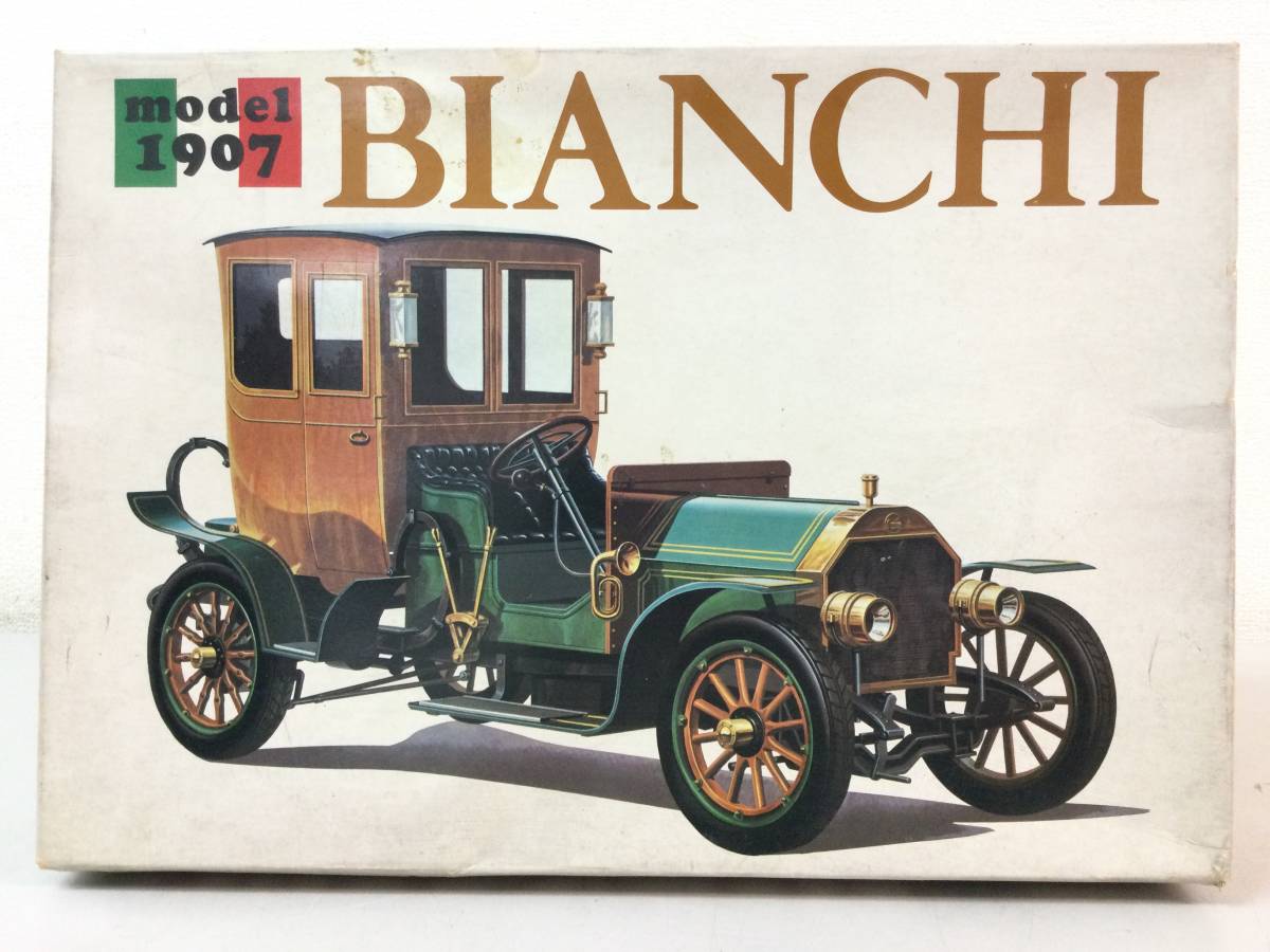 希少！バンダイ 1/16 BIANCHI ビアンチ クラシックカーシリーズ model 1907年 プラモデル 模型 モーターライズ レア 旧バンダイ 未組立