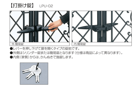 門扉 プロヴァンス門扉 片開き おしゃれ 門扉フェンス 門柱タイプ 0812 6型 三協アルミ 扉幅80cm×高さ120cm_画像5