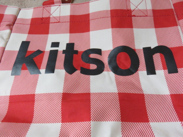 kitson キットソン 手提げバッグ トートバッグ バッグ かばん サイズ270-225-105㎜ 赤色のチェック柄 家庭保管品 未使用_画像2