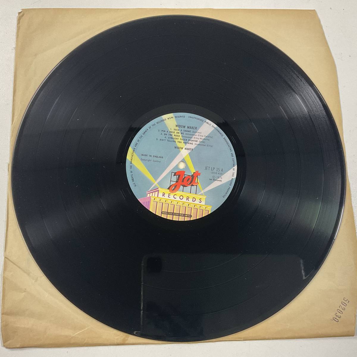 1976 UK Original WIDOW MAKER WidowmakerJet Records JET LP 15 英国 オリジナル レコード LP コンディション良好 傷ナシ 美盤_画像3