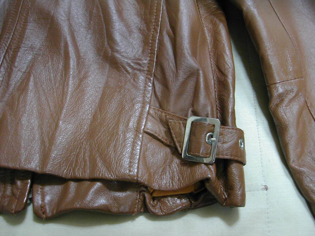 ■美品:W豚皮ライダースジャケット Tm147_画像6