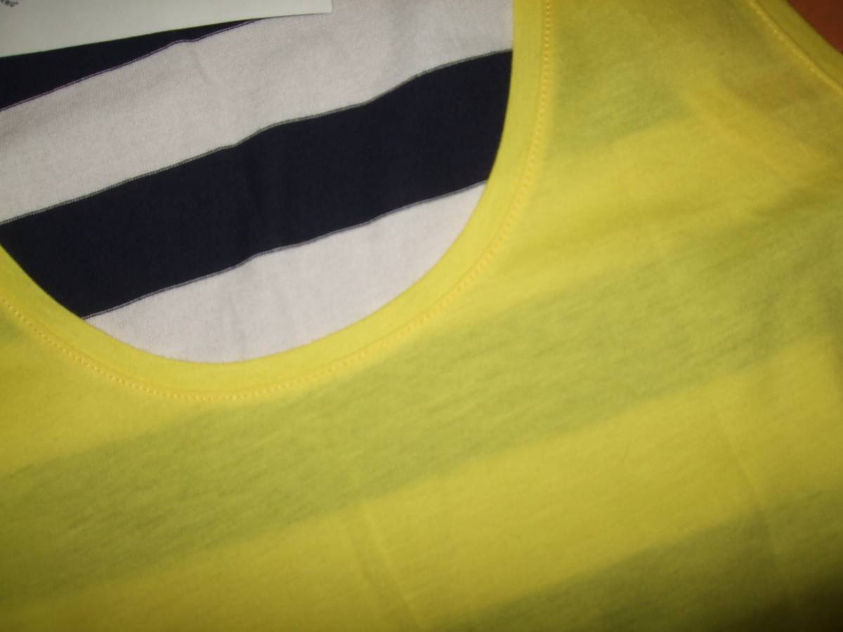  новый товар бирка есть * Petit Bateau желтый × окантовка майка * размер XS