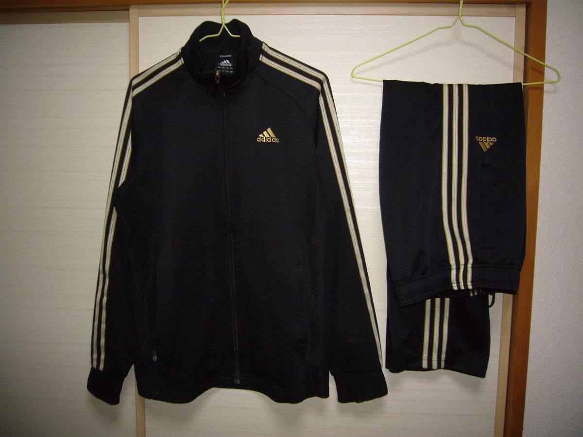 【おまけ付】 アディダス adi-vジャージ上下 黒×金 Lサイズ スポーツウエア アディダス