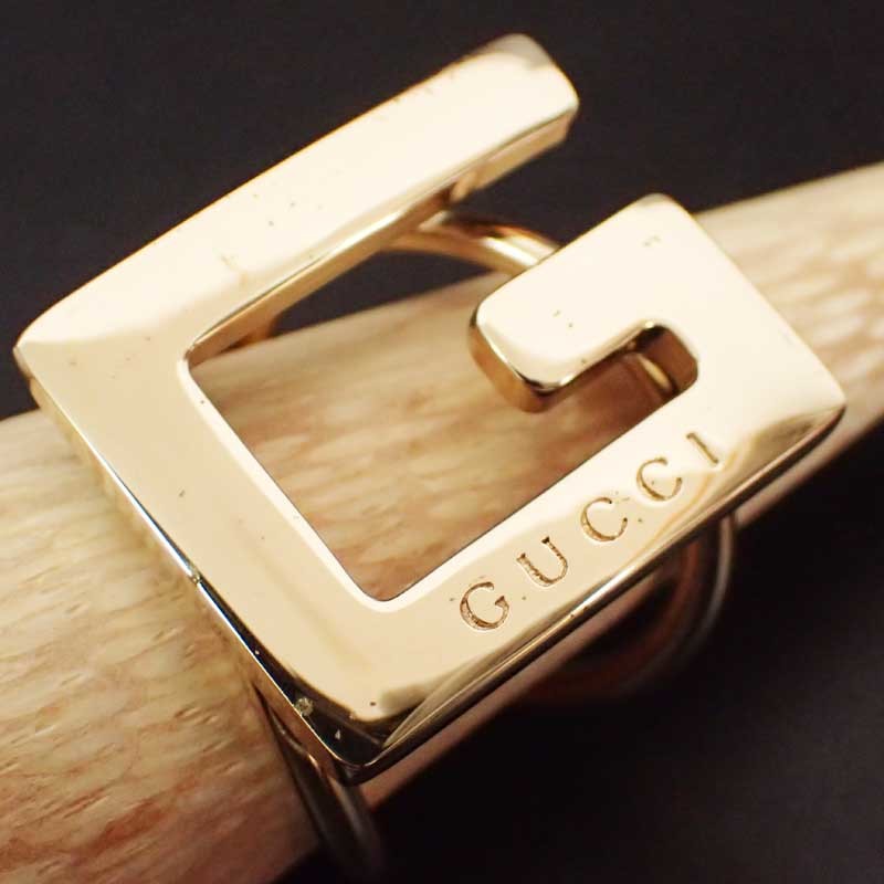 5JC GUCCI グッチ スカーフリング Gロゴ ゴールドカラー