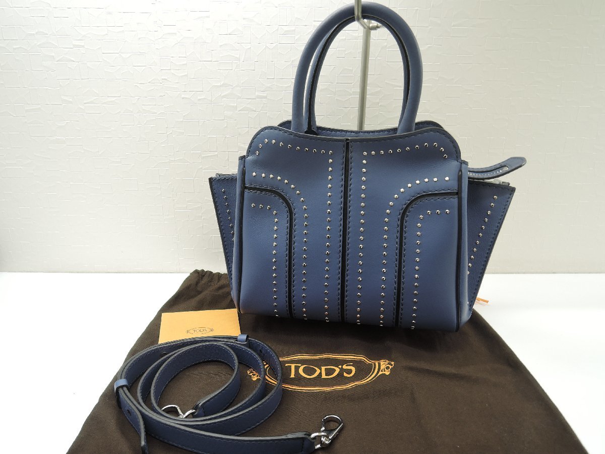 TOD'S トッズ セラ スタッズ 2wayバッグ カーフ型押 ショルダーバッグ