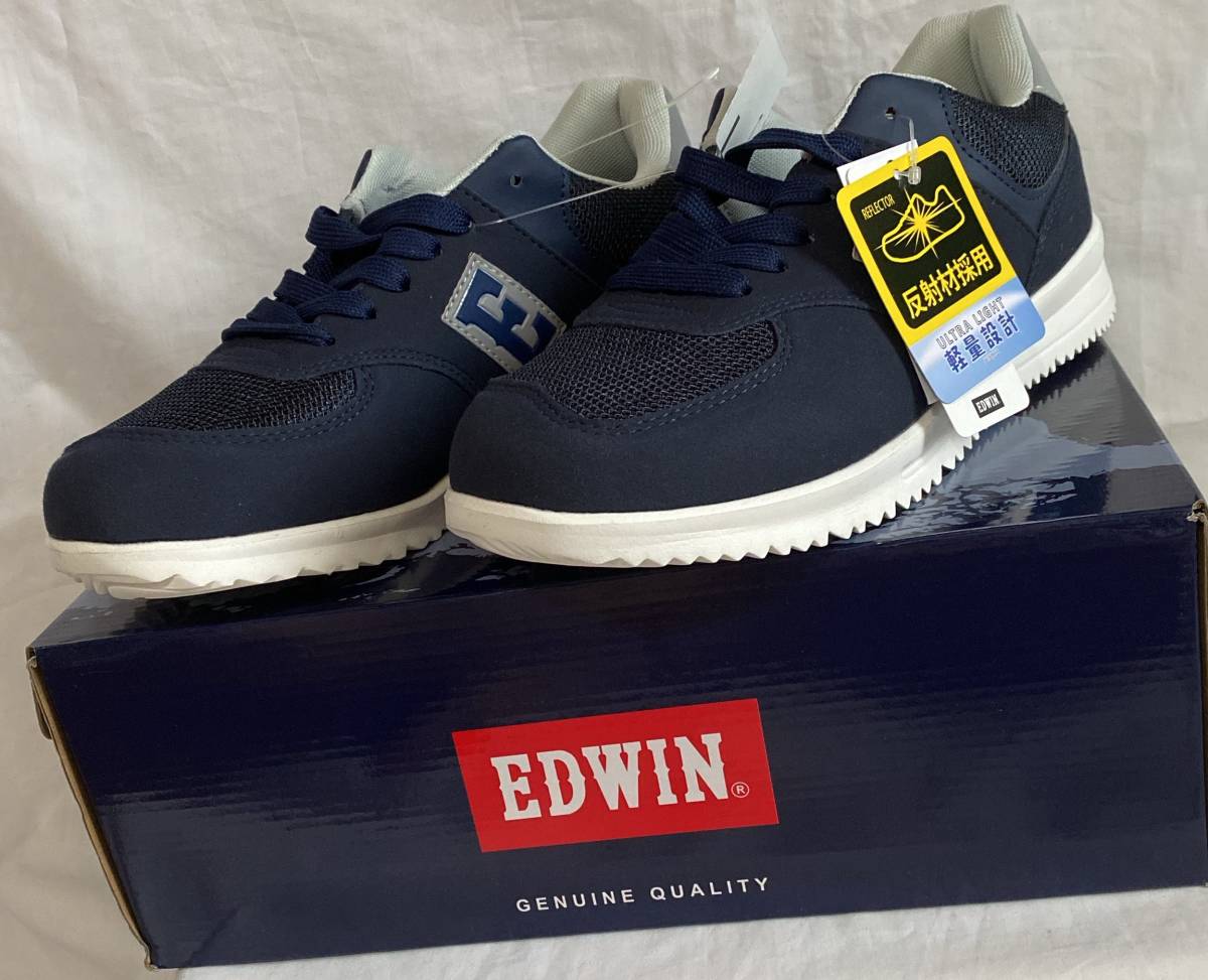 uo- King shoes 26.5cm EDWIN/ Edwin navy color series cup insole reflection material light weight VV unused goods 