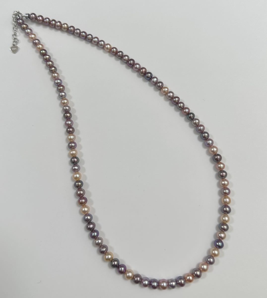 淡水ベビーパールネックレス　マルチカラー　可愛い配色　天然色　本真珠