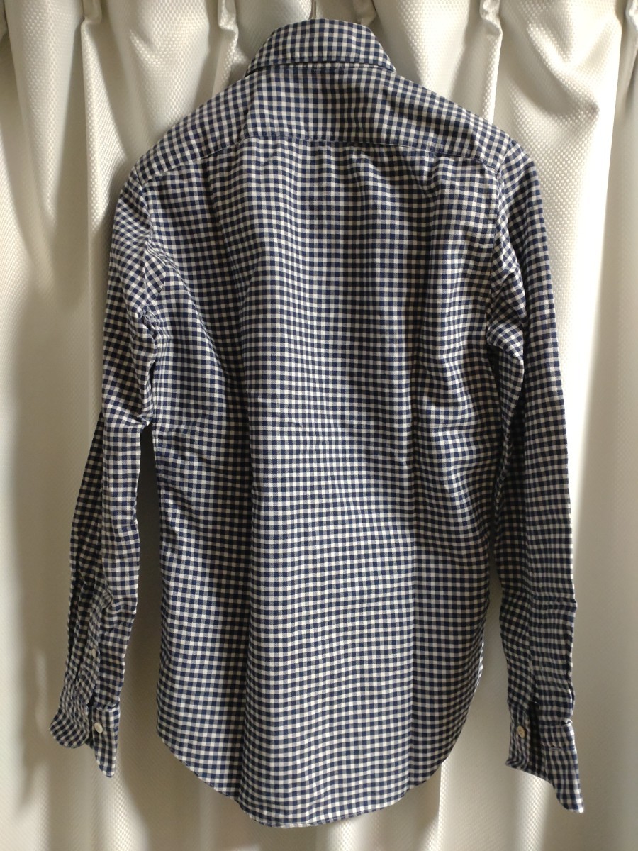 美品 FINAMORE フィナモレ シャツ ギンガムチェック 37cm メンズS