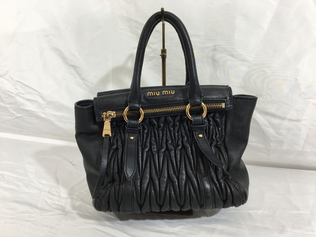 ミュウミュウ miumiu マテラッセ 2wayショルダーバッグ ナッパレザー