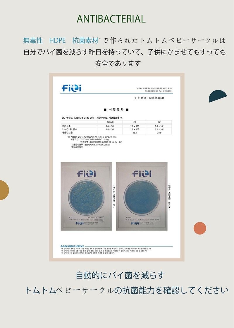 InuiBEBE トムトム 14P 抗菌ベイビールーム 安全門付き ベビーサークル