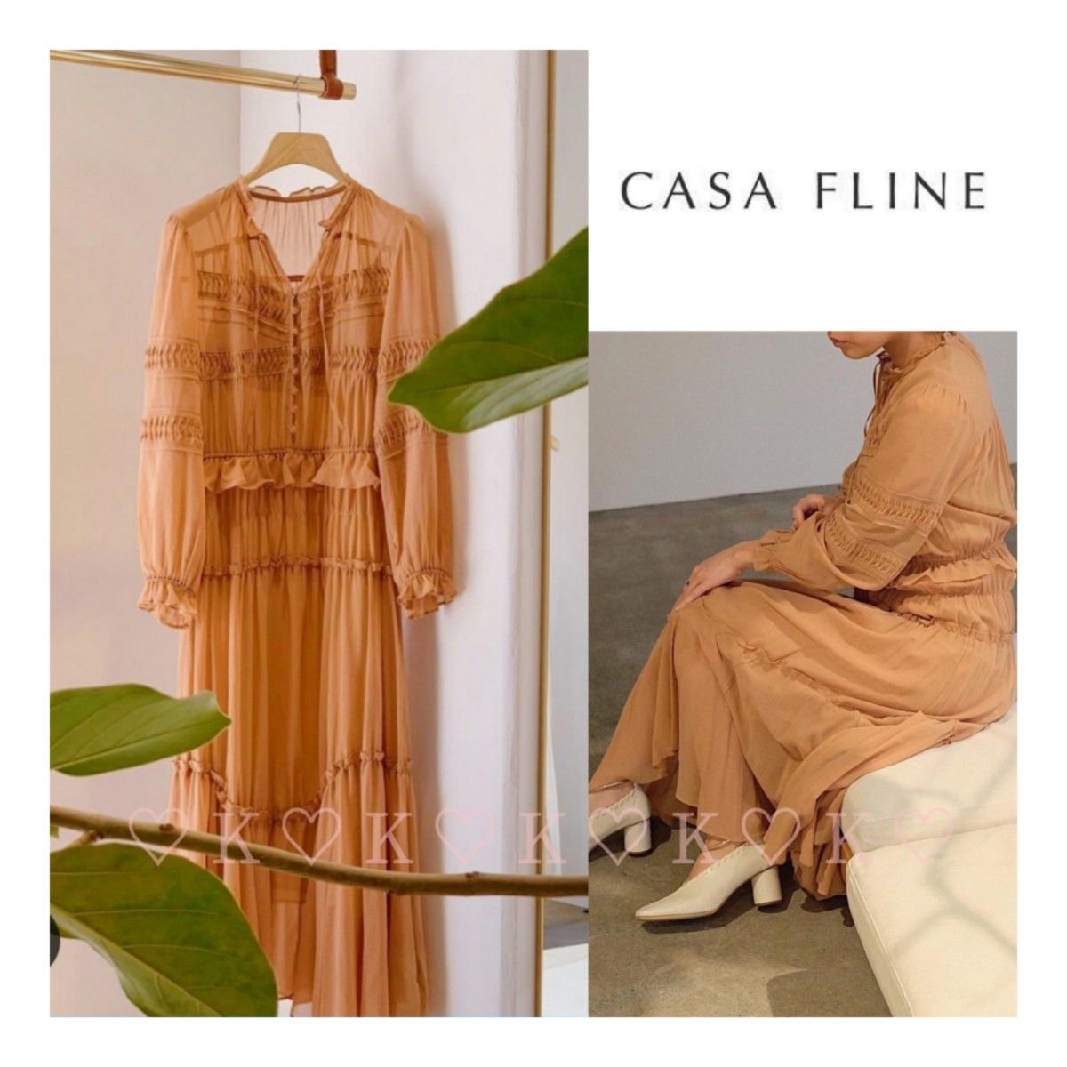 CASA FLINE カーサフライン シースルータックドレス ロングワンピース 春夏 2020年発売 新品タグ付き