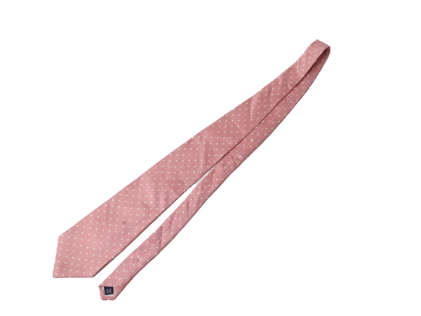 90s dead stock unused goods Polo Ralph Lauren 100% silk hand made dot polka dot necktie new goods POLO Ralph Lauren pink hand ..