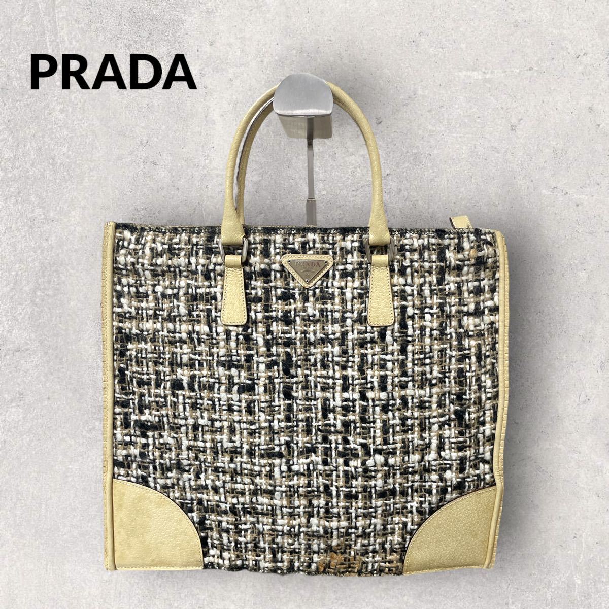 PRADA ツイードハンドバッグ-