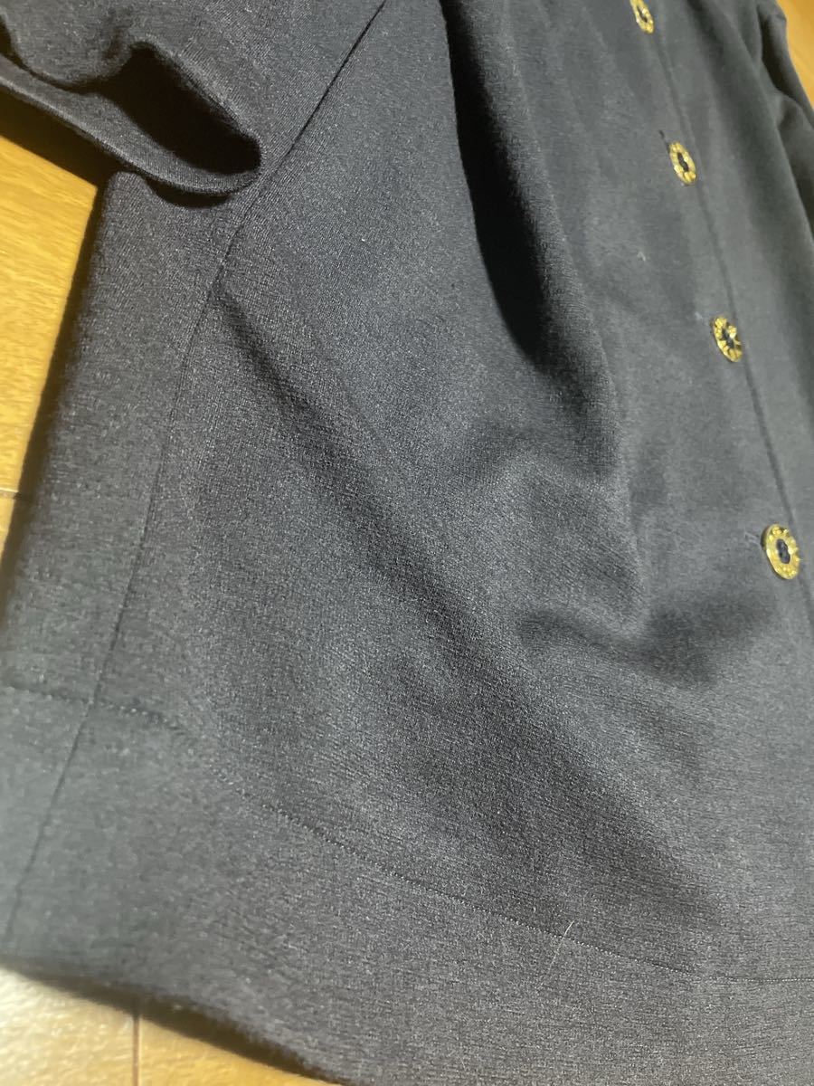 交換無料! GIVENCY ビンテージ 9号 ネイビー ウールコート レトロ 金