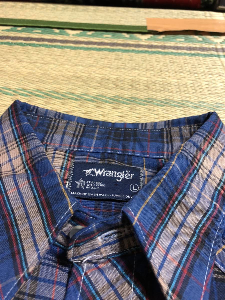 Wrangler ラングラー ウエスタンシャツ L 長袖 生地薄手 希少 レア 廃盤 人気 アメカジ カジュアル チェック柄_画像2