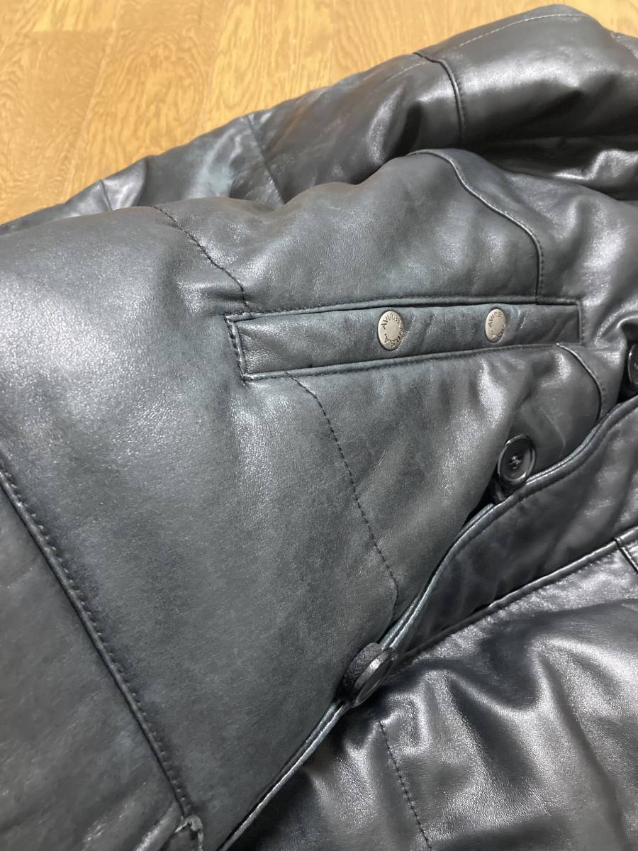 [AVIREX] N-3B all leather down jacket flight leather coat L sheep leather 6161018 black Avirex 