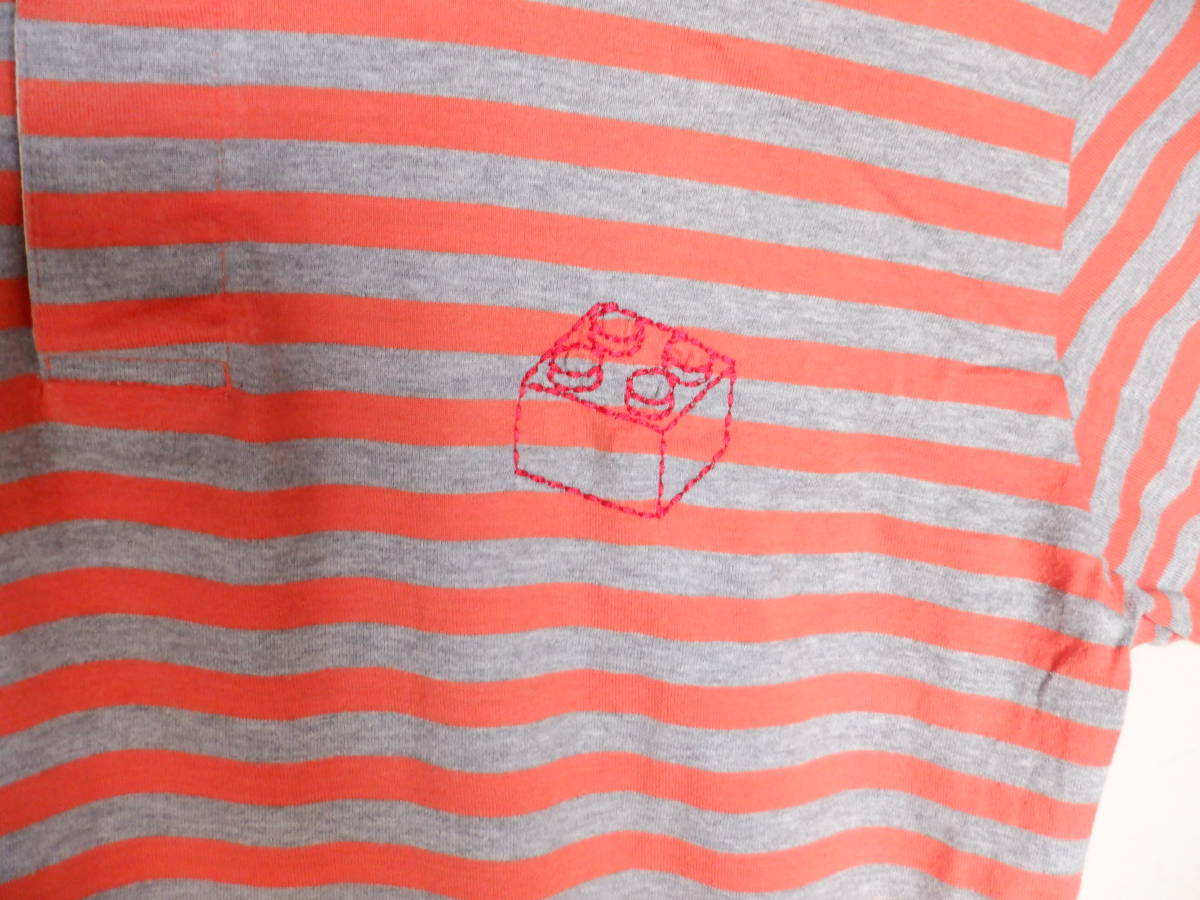 *ＬＥＧＯ　 レゴ 　半袖　 ポロシャツ 　Ｌサイズ 　ボーダー 　横縞　オレンジ/グレー　_画像3