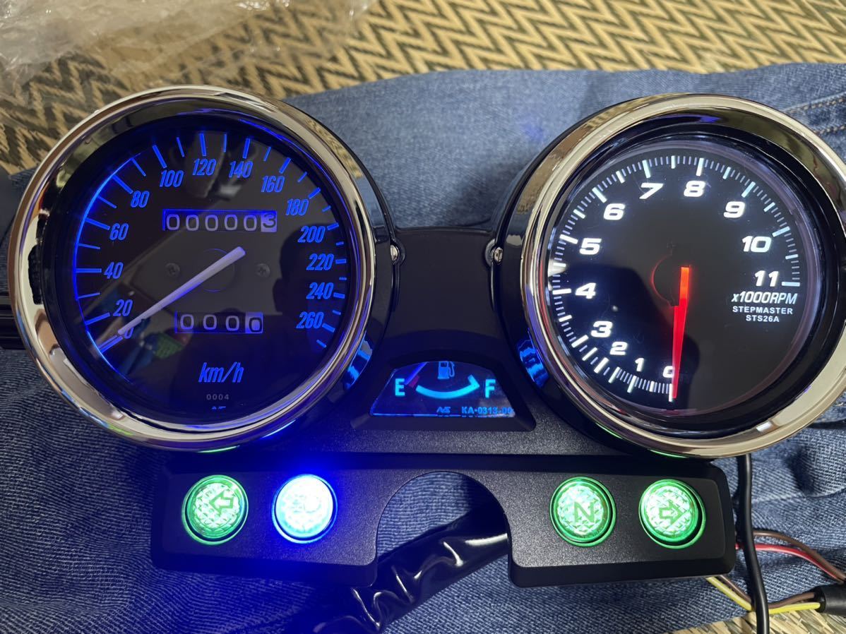 ZRX400 ZRX1100 ZRX1200Rメーターカワサキ純正270km フルスケールスピードメータ 11000rpmタコメーター 全て新品_画像2